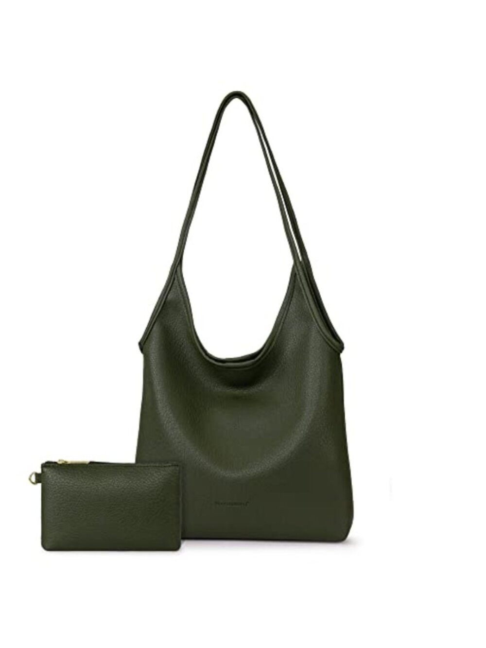Slouchy Hobo Bag for Women Soft Vegan Leather Shoulder Handbag with Zipper Pouch